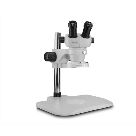 Scienscope ELZ Stereo Zoom Binocular With Compact LED Light On Lab Stand ELZ-PK1-E1